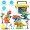 Diy Dinosaur Building Blocks Set With Electric Drill For Kids 4 Dinosaurs Abs Toys